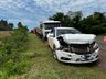 Acidente envolve dois carros e um caminhão na BR 163, entre SMO e Guaraciaba 