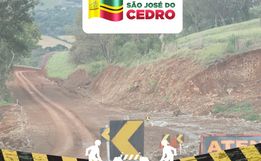 Estrada no interior de SJCedro está interditada para obras