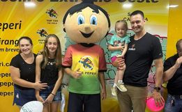 Peperito marca presença no estande da Peperi na Faismo 2024