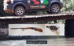 Polícia Civil apreende armas usadas para ameaçar vítima de violência doméstica