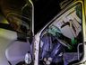 Motorista colide com caminhão em poste na Willy Barth 