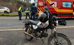 Acidente deixa motociclista ferido na Willy Barth, em São Miguel do Oeste