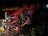 Veículo sai da pista e capota no interior de São Miguel do Oeste
