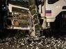 Motorista colide com caminhão em poste na Willy Barth 