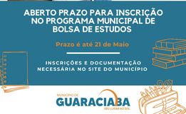 Guaraciaba abre inscrições para programa de bolsas de estudo