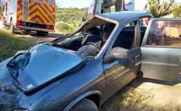 Capotamento deixa homem ferido no interior de São José do Cedro