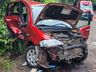 Colisão frontal entre dois carros deixa quatro feridos em Guaraciaba