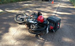Homem sofre ferimentos em queda de motocicleta da SC 163