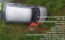 Idoso fica ferido em saída de pista em Campo Erê 