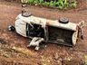 Saída de pista seguida de queda em ribanceira deixa condutor ferido SC-492