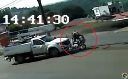 VÍDEO: Câmera registra acidente envolvendo veículo da Celesc em SMO