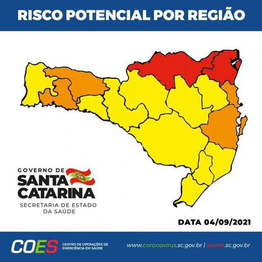 SC tem duas regiões no nível gravíssimo para Covid-19