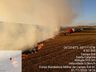 Bombeiros combatem incêndio em lavoura de trigo 