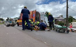 Motociclista fica ferido em acidente na Willy Barth 