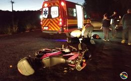 Acidente entre motos deixa dois feridos na SC 163, em Itapiranga