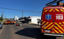 Motociclista fica ferida em acidente no Bairro São Jorge, em SMOeste