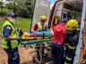 Saída de pista deixa mulher ferida na BR-163; assista ao vídeo