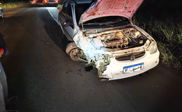 Veículo sai da pista e capota após colisão entre Descanso e Belmonte 
