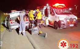 Colisão frontal na BR-282 deixa duas pessoas feridas em Iraceminha