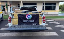PM apreende R$ 265 mil em cigarros contrabandeados na SC-283 em Caibi 