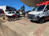 Mulher fica ferida em colisão entre carro e motocicleta na Willy Barth em SMOeste