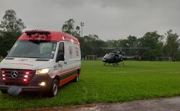 Idoso é transferido de helicóptero após infarto em Itapiranga