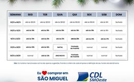 Comércio de São Miguel do Oeste estende horário para compras natalinas