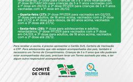Saúde divulga cronograma de vacinação contra covid da próxima semana