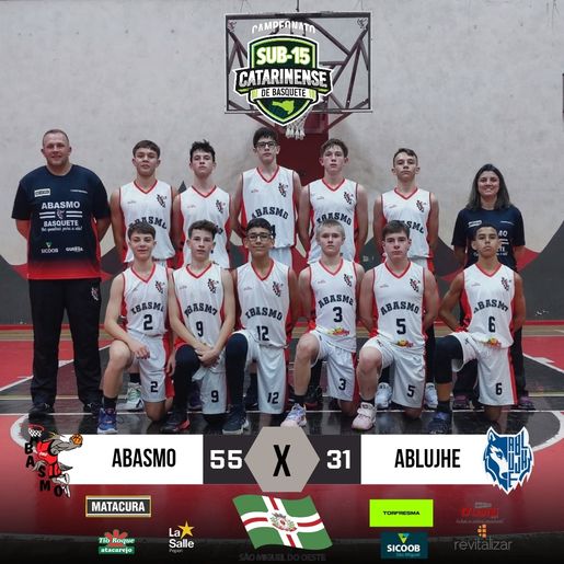 Sub 15 da Abasmo vence mais uma no Estadual de basquete