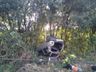 Veículo sai da pista, colide em poste e capota na SC-157 em Quilombo