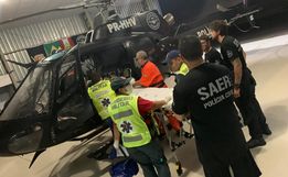 Vendaval derruba silo e deixa dois trabalhadores gravemente feridos em Pinhalzinho