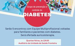 Itapiranga terá atividades em grupo para orientações sobre diabetes 