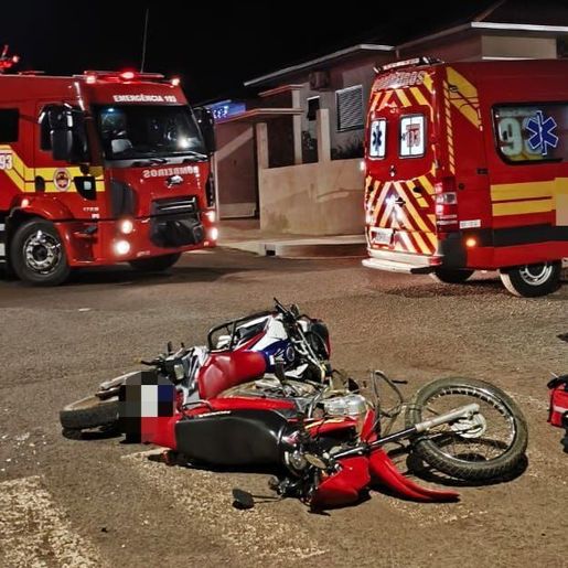 Colisão frontal entre motos deixa um ferido em Iporã do Oeste