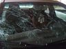 Vídeo: Padres que se deslocavam à Chapecó têm veículo destruído por tempestade de granizo