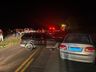 Colisão envolve carros e colheitadeira na SC-496, no interior de Santa Helena