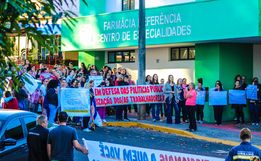 Servidores municipais fazem novo protesto em São Miguel do Oeste