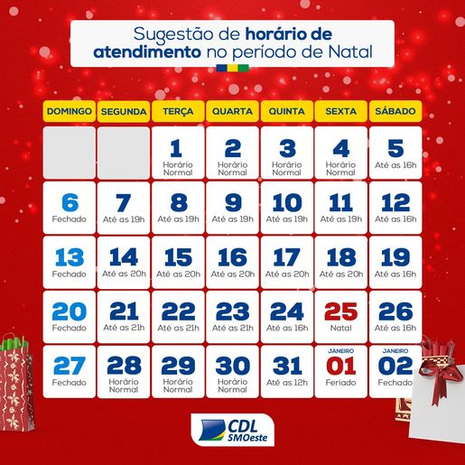 CDL encaminha sugestão de horário especial de natal para empresas