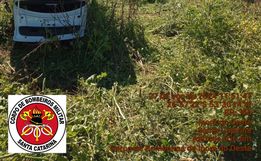 Condutor sofre ferimentos em saída de pista seguida de capotamento na SC-163 