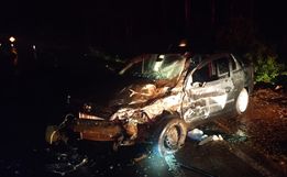 Mulher fica ferida em acidente na SC 305 em Anchieta