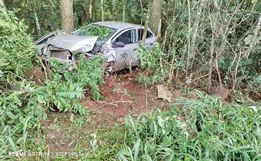 Saída de pista e colisão em árvore deixa um ferido na BR 282