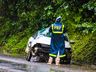 Homem fica ferido em capotamento na BR-282; vídeo