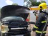 Carro é danificado por incêndio na SC 386 em Iporã do Oeste