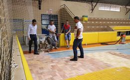 Quadra do Ginásio Lauté Weber de SJCedro passa por reforma