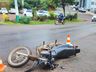 Motociclista fica ferido em colisão com carro no centro de Iporã do Oeste