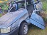 Veículo sai da pista e capota na SC 163, em Descanso