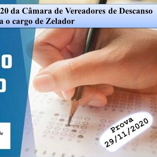 Câmara de Vereadores de Descanso retoma concurso público para o cargo de zelador