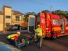 Homem fica ferido em colisão entre carro e moto em SMOeste 