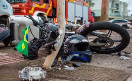 Idosa é atropelada por motociclista na Willy Barth 