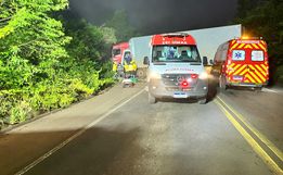 Acidente na BR-282 envolve bitrem de Descanso e caminhão de Chapecó