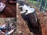 Secretário municipal sofre acidente em local com obra pouco sinalizada